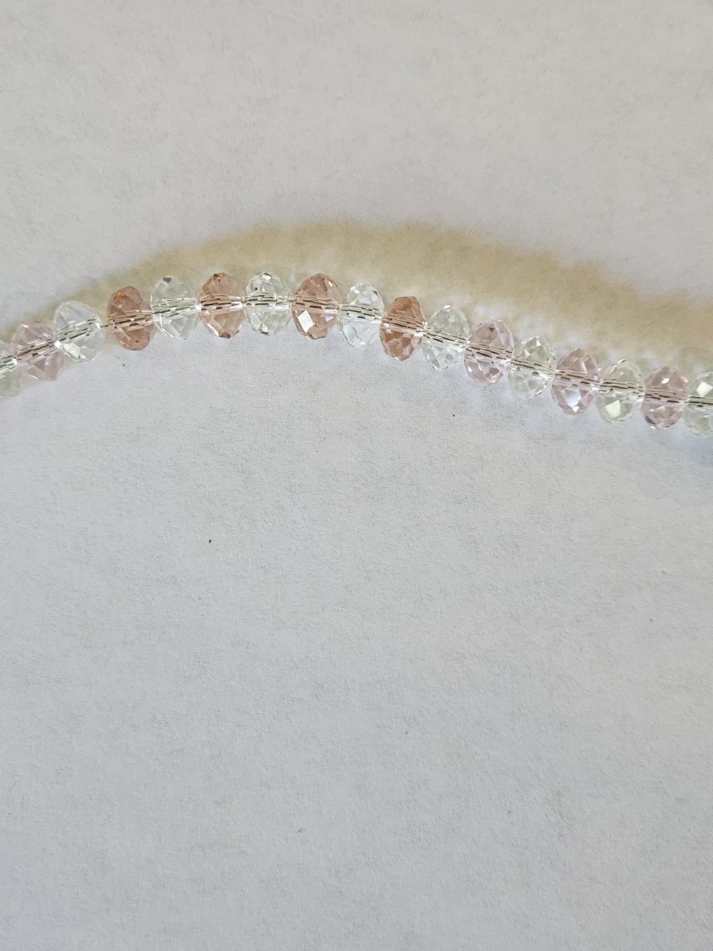 Crystal Bead Stretch Bracelet in Clear, Pink & Peach Girls Kids